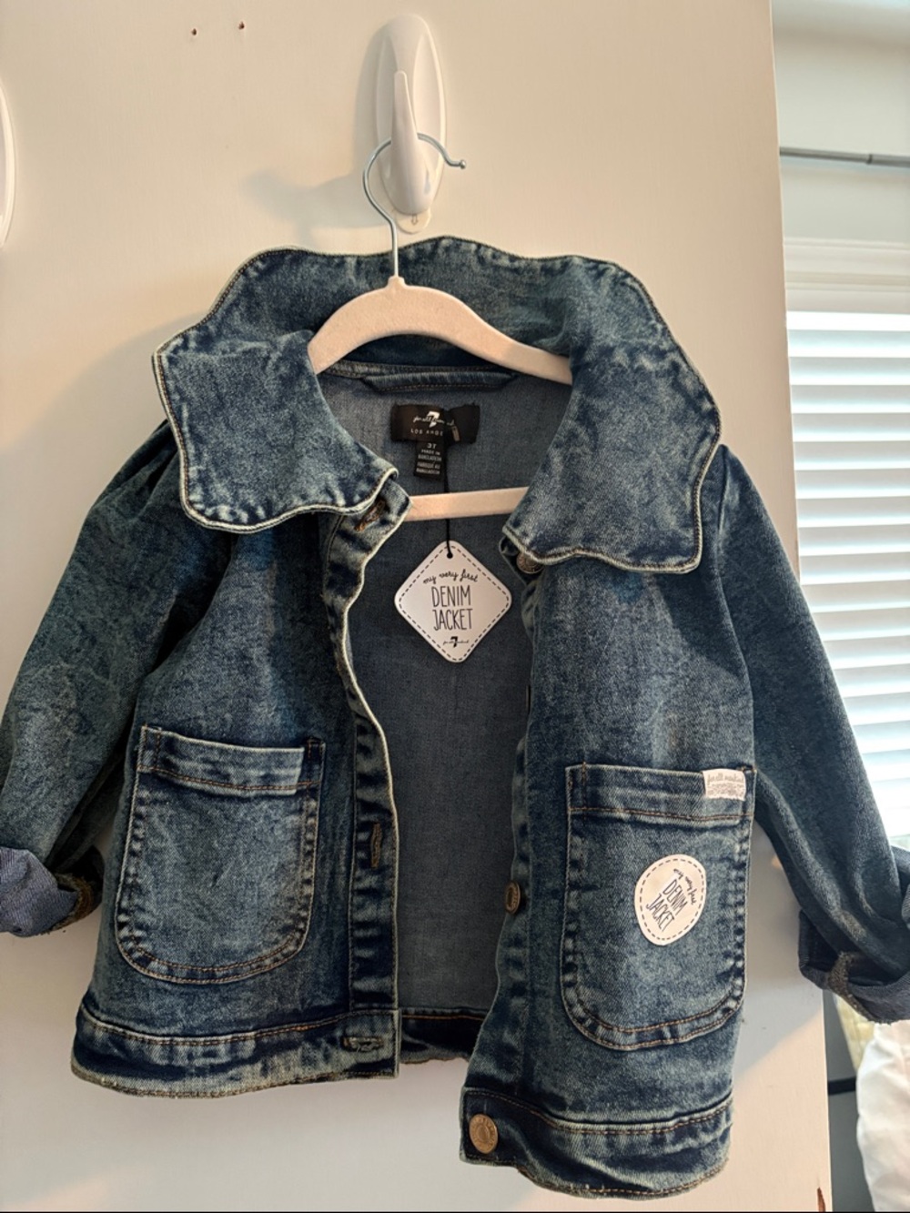 7 For All Mankind Kids Washed Denim Jacket - Medium Blue
